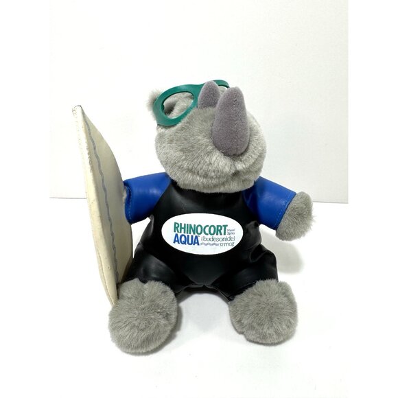 Rhinoceros Stuffed Rhino Plush Rhinocort Aqua Advertising Pharma 9" Lot of 3 - Picture 8 of 15